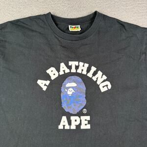 A Bathing Ape Shirt Mens 2XL XXL Black Bape Color Camo College Tee Graphic